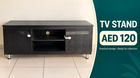 Black TV Stand / Media Cabinet - Good Condition, Ready for Pickup