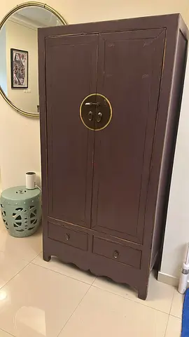 The One armoire Chinese oriental cabinet wardrobe shelves and drawers H185 W95 D42 cm