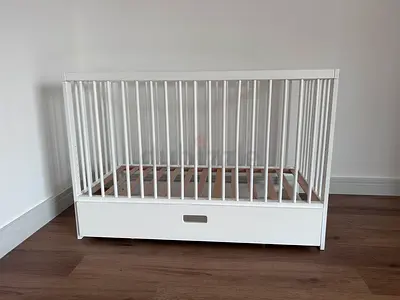🤍 Mokee Baby Cot 60 x 120 cm with Natural Mattress – Quality & Sustainable Materials