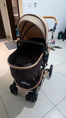 Used only 1 time Litetrax-style beige baby stroller - brand new condition