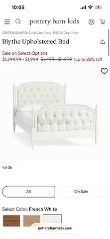 Brand of Pottery Barn double bed for sale