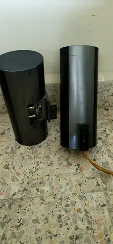 Pair of used cylindrical surround speakers (rear/side) - wired