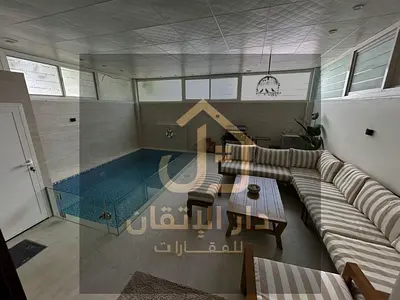 فيلا طابقين للبيع في نسمة الشارقة | 3 غرف وصالة الارض كلها باركيه مفروش بي الكامل الفرش ايكيا | مسبح مغطى | حديقة | 2,700,000 درهم