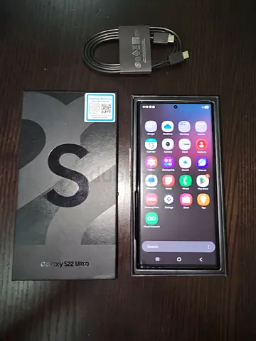 Samsung Galaxy S22 ultra 5G with box charger 12/512Gb storage waterpack imei match body All Geniune