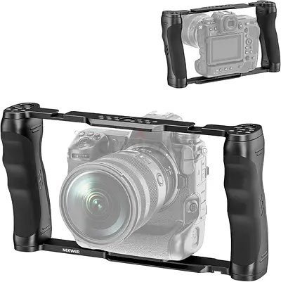 NEEWER Video Camera Cage Rig with Arca Base, Double Handles,