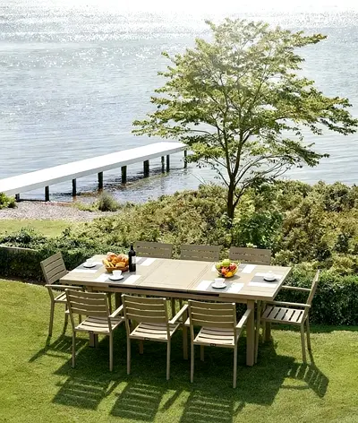 Outdoor 8-Seater Extendable Garden Dining Set - Beige