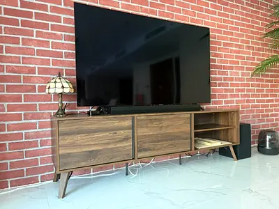 Free Pick-up - Modern Wooden TV Unit / Entertainment Console - Only One Month Old