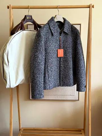 Loro Piana Grey wool-blend zip-up jacket (SUPER MASTER QUALITY) S-XXL