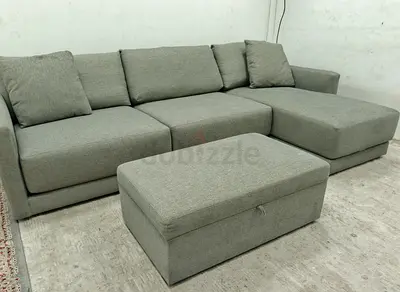 Crate And Barrel Gather Deep lshape sofa With ottoman storage