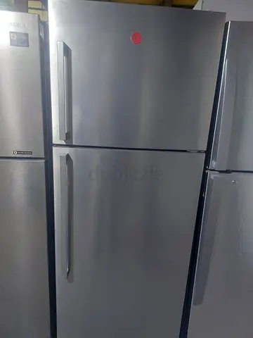 Stainless steel double-door fridge - good condition