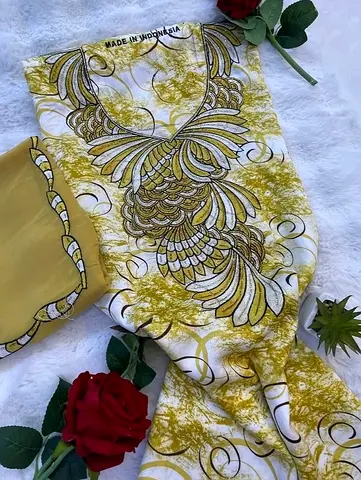Traditional Embroidered Batik Fabric Unstitched Suit