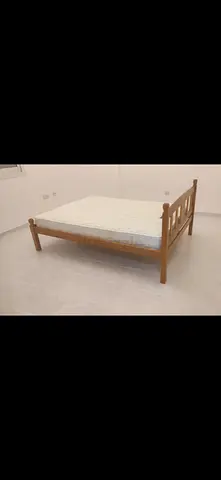 Pan Emirates pinewood double bed frame with Othopedic mattress - good condition
