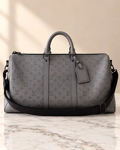 Louis Vuitton Keepall Bandoulière 50 Monogram Shadow Grey – M46117 – Original Invoice