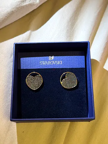 Swarovski gold-tone crystal cufflinks in original box