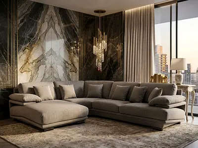 L-shaped sectional sofa with a chaise lounge