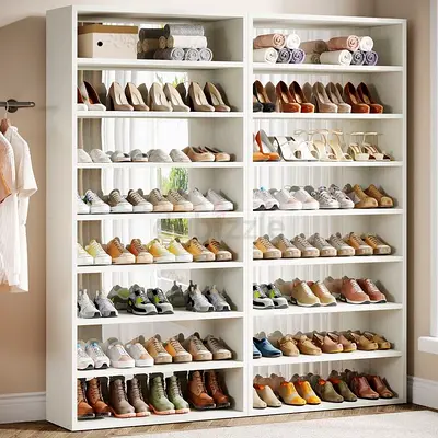 White Wooden Shoe Rack / Storage Shelf