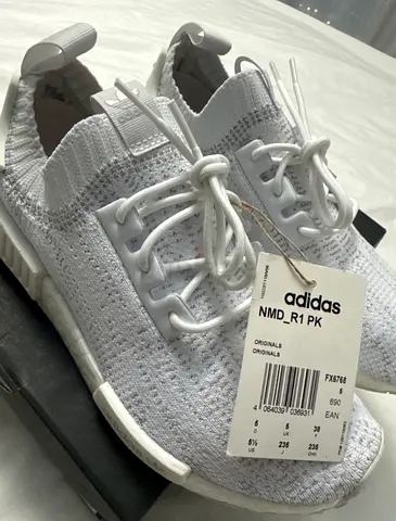 Adidas NMD_R1 PK Primeknit White Sneakers, Brand New with Tags, Size 5.5 UK (eu 38)