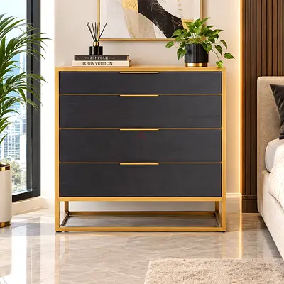 Crate and barrel Oxford Black 4-Drawer Chest