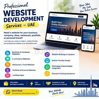 Professional Website Development Services - UAE (Design, E-commerce, Mobile Friendly)