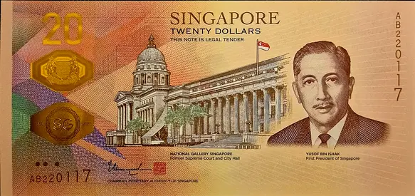 SINGAPORE 20 DOLLARS COMMEMORATIVE BANKNOTE 2019
