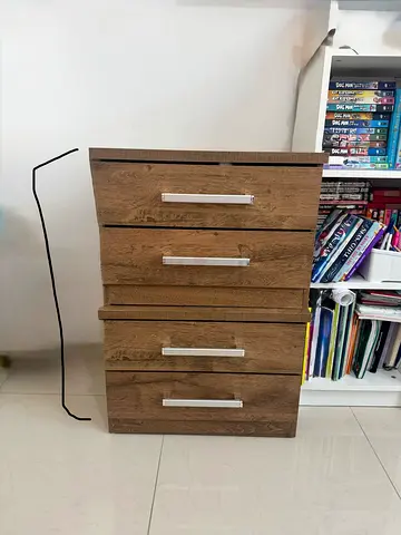 Wood-effect 4-drawer Chest / Bedside Cabinet - Good Condition
