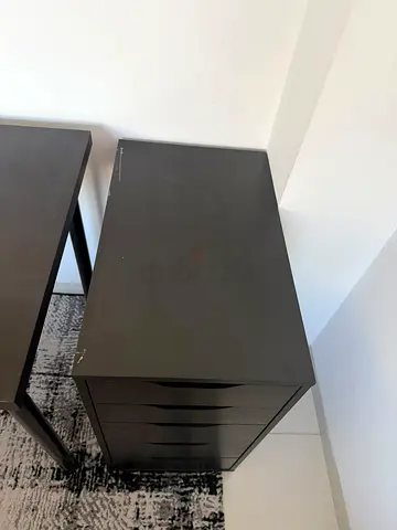 Ikea black 5-drawer storage unit / bedside cabinet