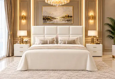 New Modern upholstered Queen bed with padded headboard storage bed- luxurious Queen size bed