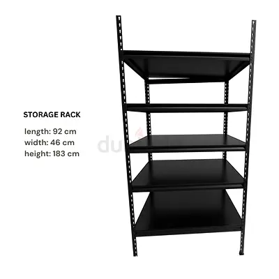 Black Metal 5-Tier Storage Rack