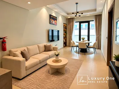 شقة مفروشة بغرفة نوم واحدة | إطلالة على المسبح والفناء | Al Serh Residences 11