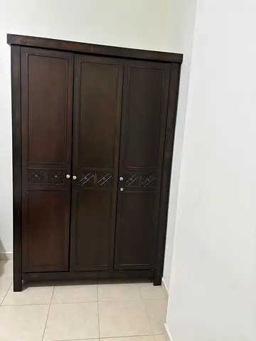 Home Centre Malaysian Teak Wood 3-Door Wardrobes – Excellent Condition