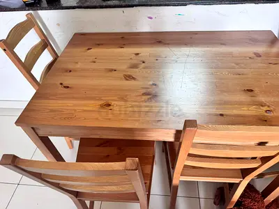 Ikea Wooden Dining Table with 4 Chairs - Good Condition