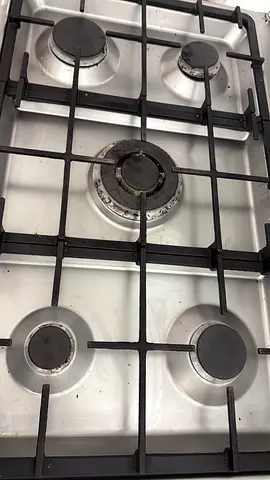 Used 4-Burner Stainless Steel Gas Hob - Functional, Needs Cleaning