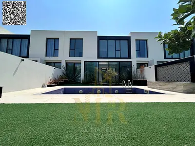 Upscale villa for rent in Al Zorah, Ajman, featuring 4 master bedrooms, a private pool, and a prime location.