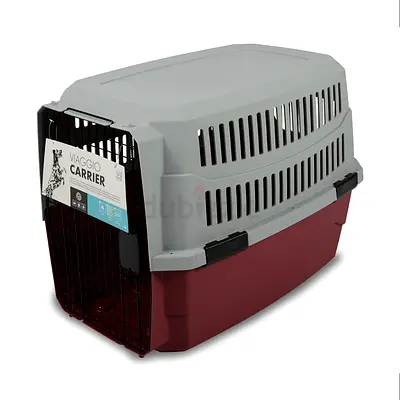 IATA Approved Carrier XL (L91,5 x W61 x H66cm) Red/Grey - Brand New