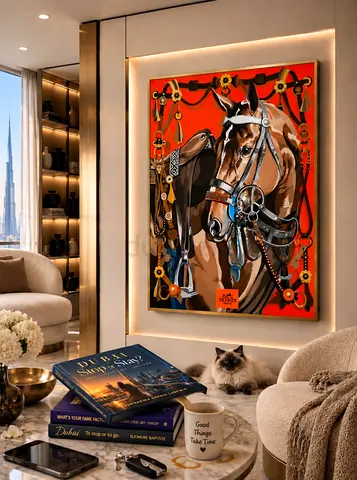 Legendary Pop Art Painting "Hermès Horse" by Hermès Paris with Certificate. Original Artwork ©KATHA