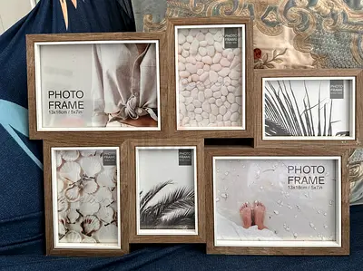 Wooden Multi-Photo Frame Collage - Holds Multiple 13x18cm / 5x7in Photos