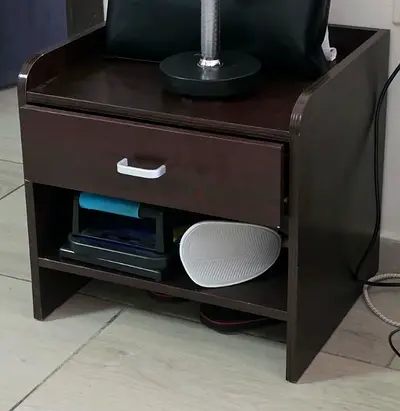Bed with side table for sale