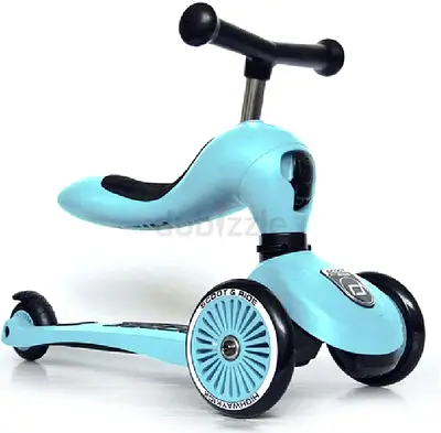 Kids 3-Wheel Convertible Scooter and Ride-On - Blue, Scoot and Ride brand