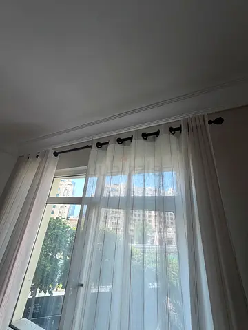 Beautiful Eyelit Curtain with black bar