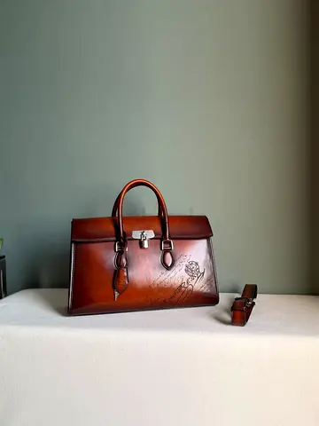 BERLUTI* E'Mio Briefcase Venezia Calf Leather *
