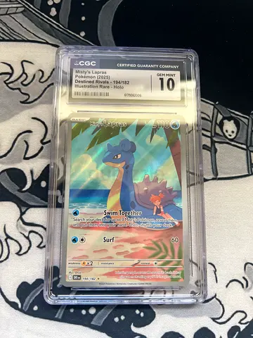 Sealed Cgc GEM 10 Misty Lapras illustration Rare -holo Pokémon Card (English) in Hard Case