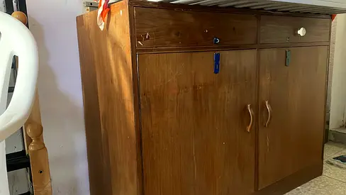 Solid Wood Wardrobe / Storage Cabinet - Good Used Condition