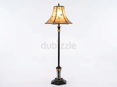Classic Bronze Floor Lamp with Fabric Shade 160 cm