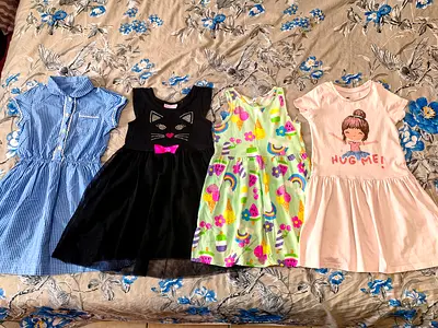 All for 50 aed Beautiful kids girls clothes dresses frocks for 4-6 yeas old girls Pick up Al barsha