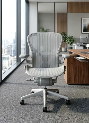 Herman Miller Ergonomic Mesh Office Chair - Adjustable Lumbar Support, Grey