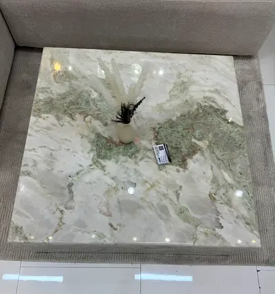 Marble-top Square Coffee Table (110x110 cm)