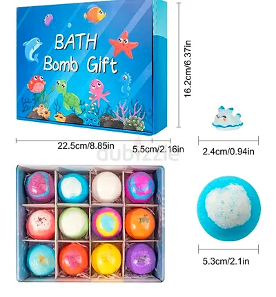 Box of 12 Bath Bombs - Assorted Scents and Colors (New)