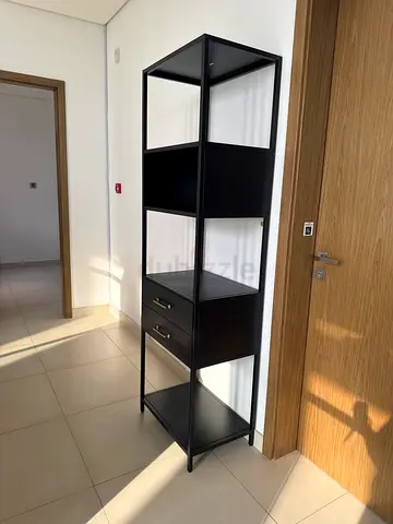 3 Tall black shelving unit with drawers - good condition. Can purchase all 3 or separately.