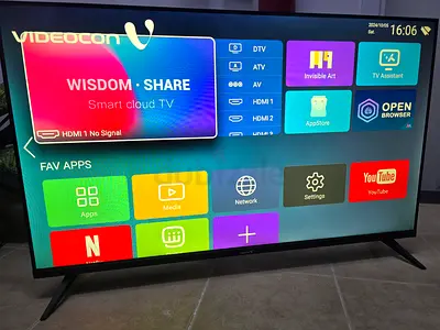Videocon 43" FHD LED Smart TV (model E43EL1100) - spare/parts or working condition remote not availa