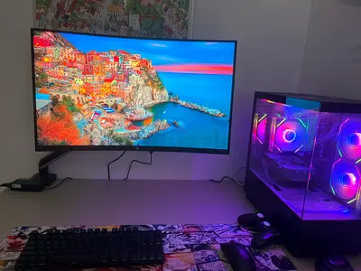 Full dual monitor Gaming Setup - RTX 5050 / Ryzen 5 9600X / 240 hz monitor curved display and 165Hz